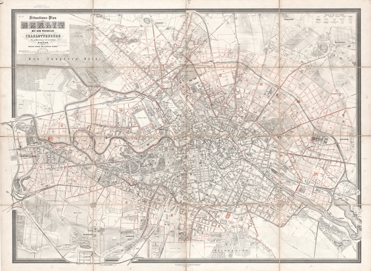Plan de situation de Berlin avec Charlottenburg, nouvellement relevé et dessiné par Sineck - T. Sineck