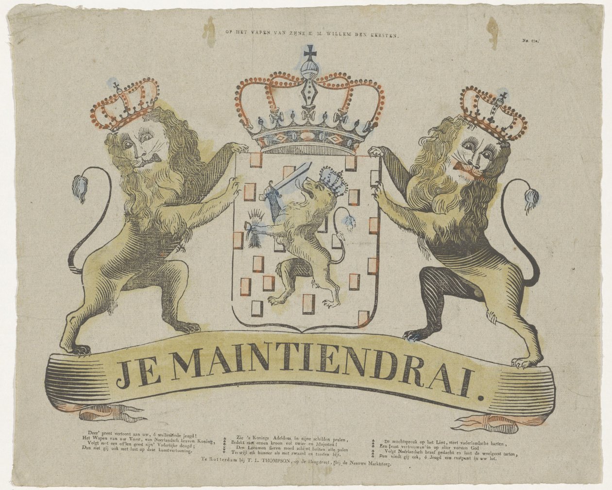 Sur les armoiries de S.M. Guillaume Ier - T.L. Thompson