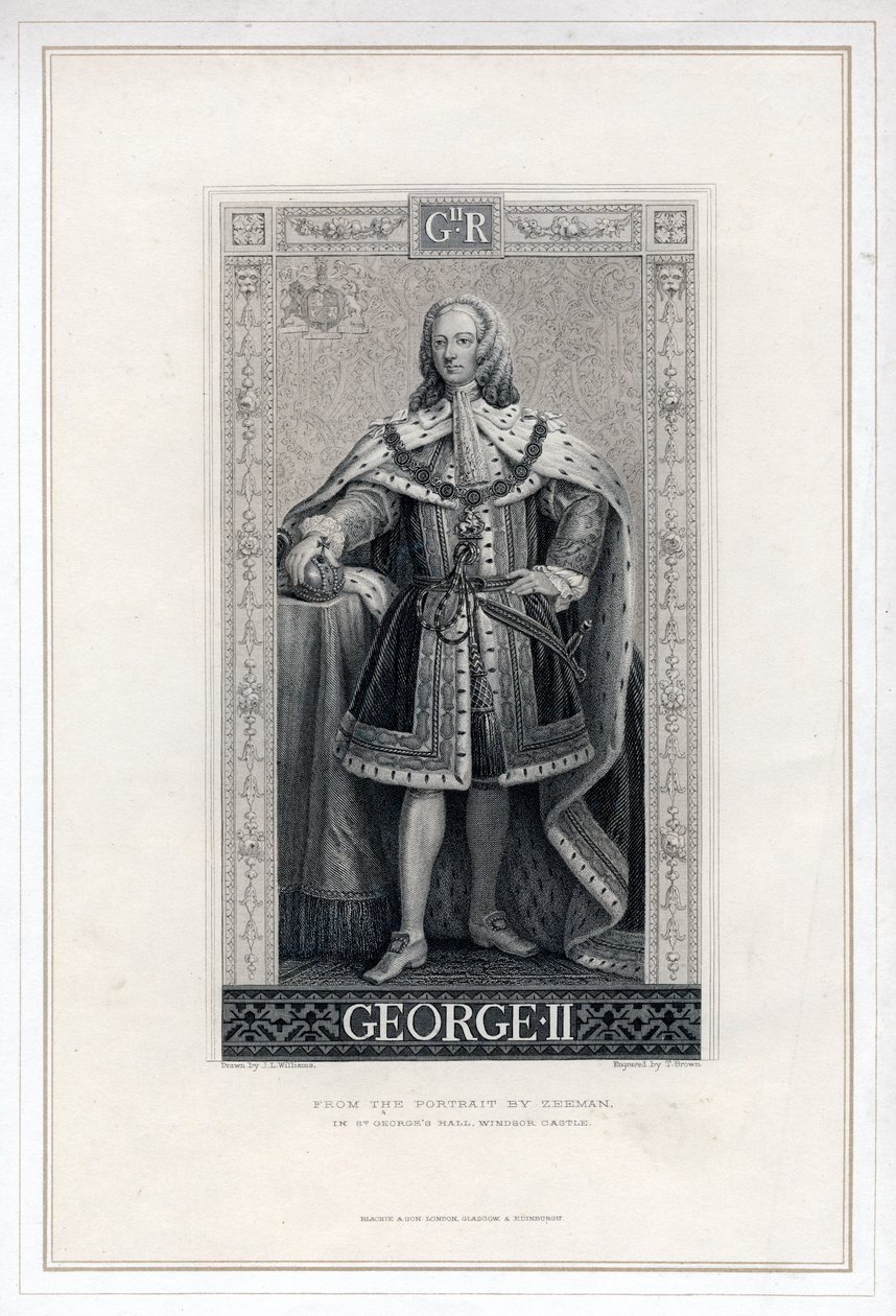 George II de Grande-Bretagne | T. Brown | Estampe d'art