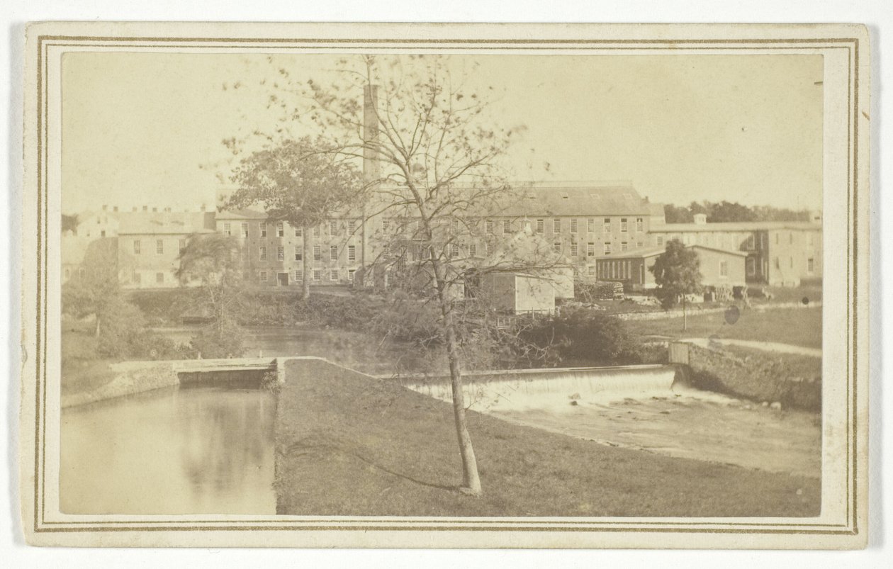 Sans titre (rivière avec chutes et bâtiment d