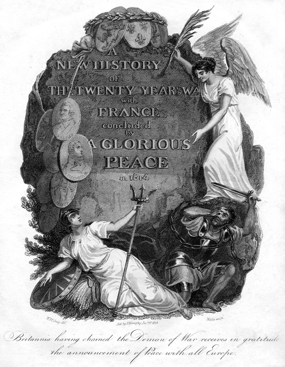 Britannia enchaînant le démon de la guerre, 1816 - T. Wallis