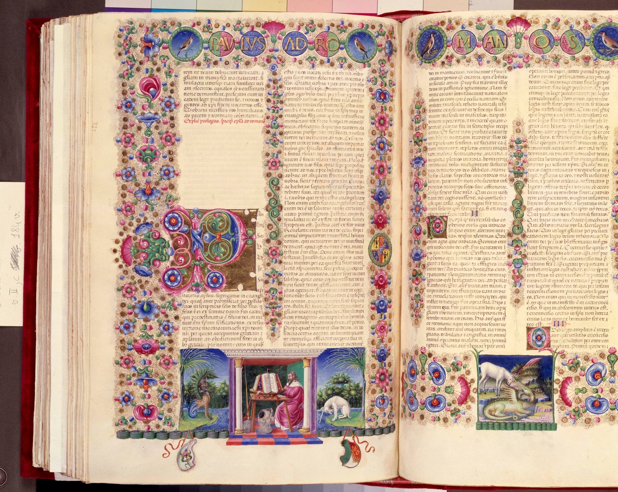Épître de Saint Paul aux Romains, illustration double-folio de la 