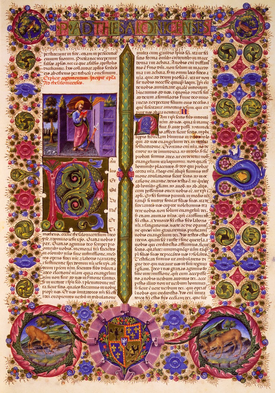 Première lettre de Paul aux Thessaloniciens, du Volume II de la Bible de Borso d