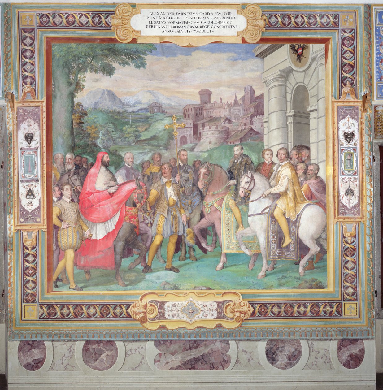 Charles V (1500-58) avec Alessandro Farnese (1546-92) à Worms, de la 