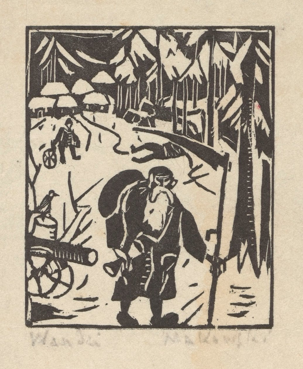 Le temps - un vieillard dans la forêt - Tadeusz Makowski