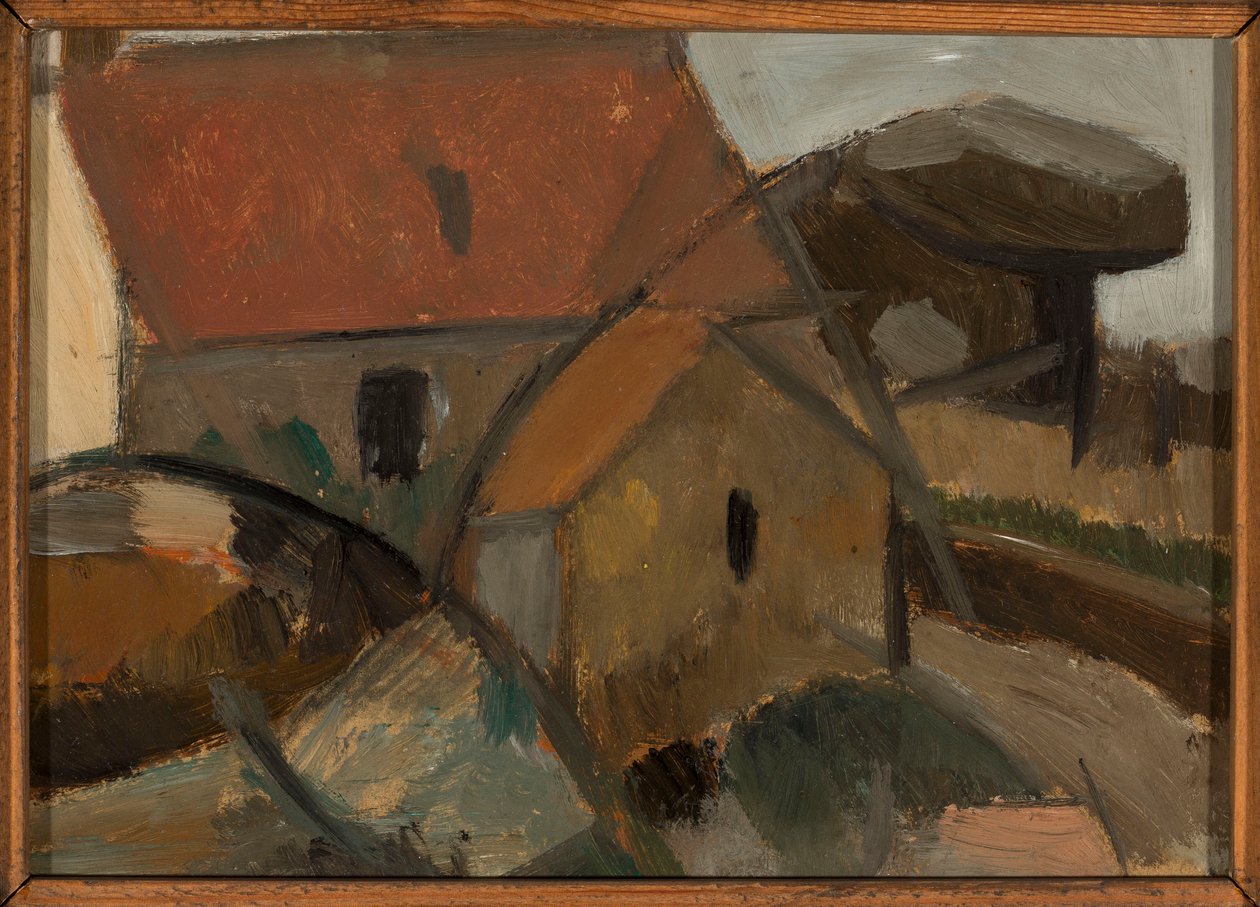 Une petite maison au toit rouge - Tadeusz Makowski