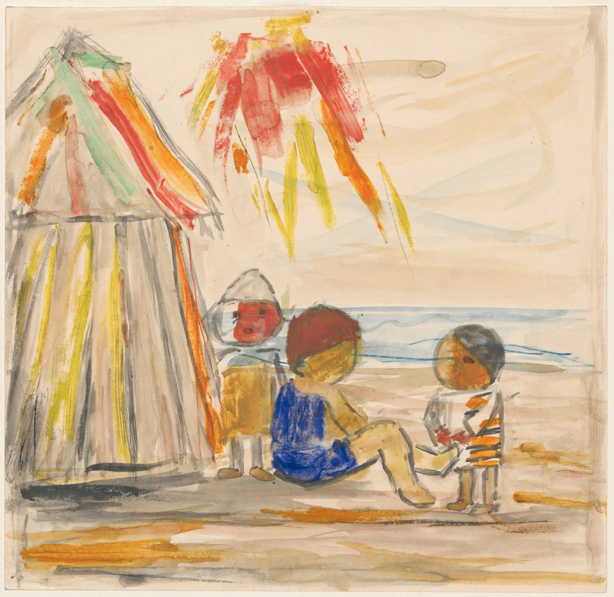 Enfants sur la plage - Tadeusz Makowski