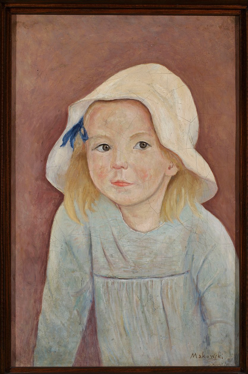 Fillette au chapeau blanc - Tadeusz Makowski