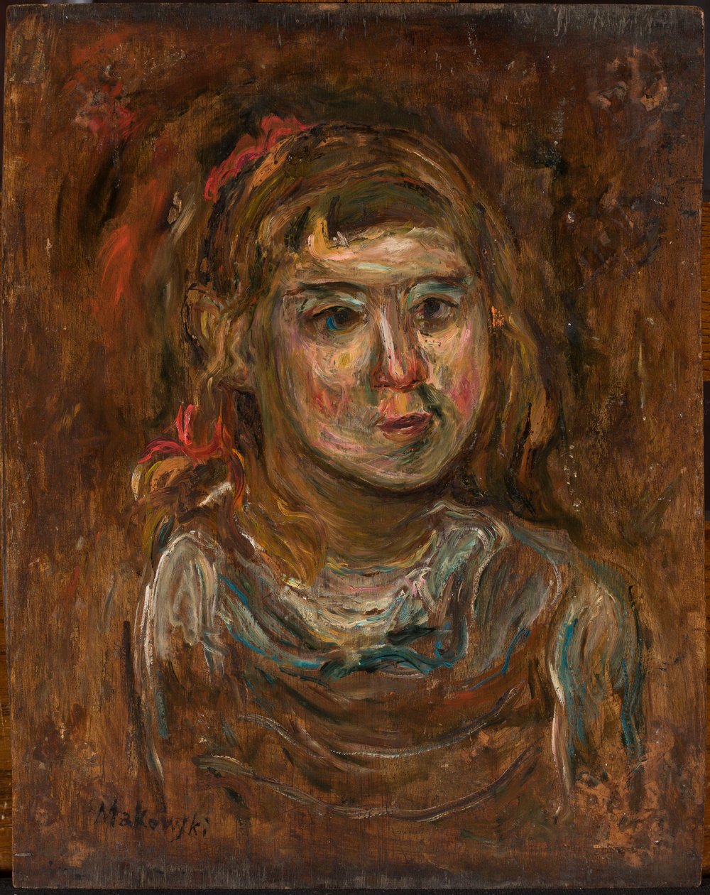 Fillette au ruban rouge - Tadeusz Makowski