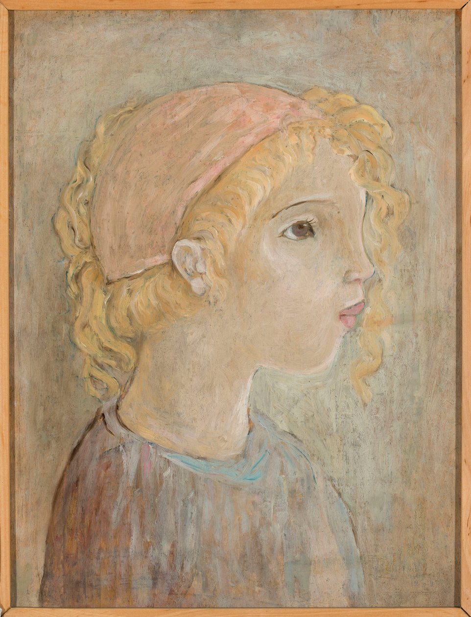Tête de fillette au capuchon rose - Tadeusz Makowski