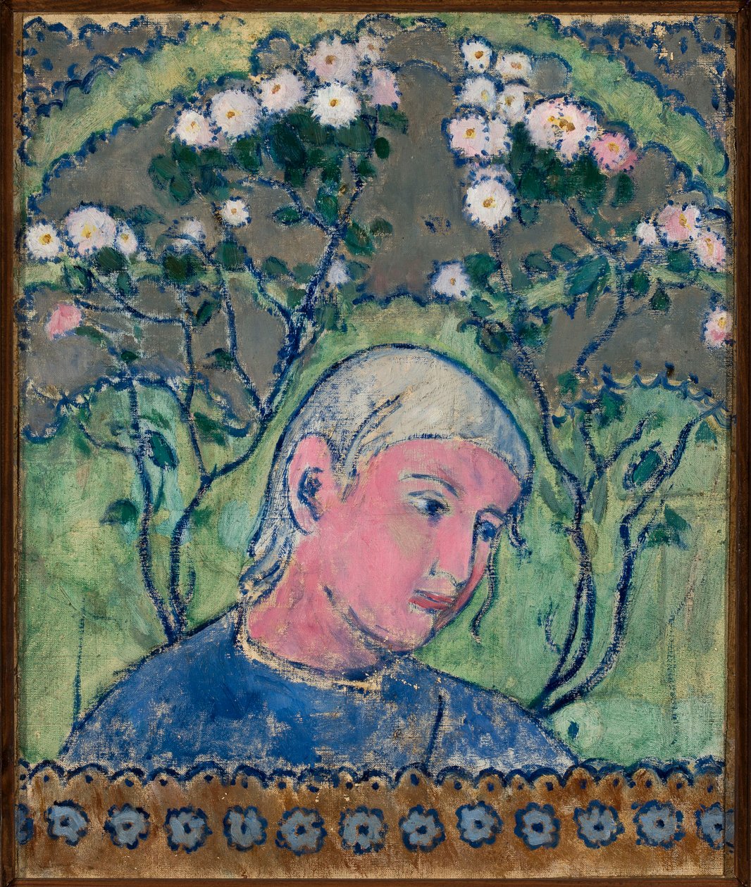 Tête de jeune fille aux fleurs - Tadeusz Makowski