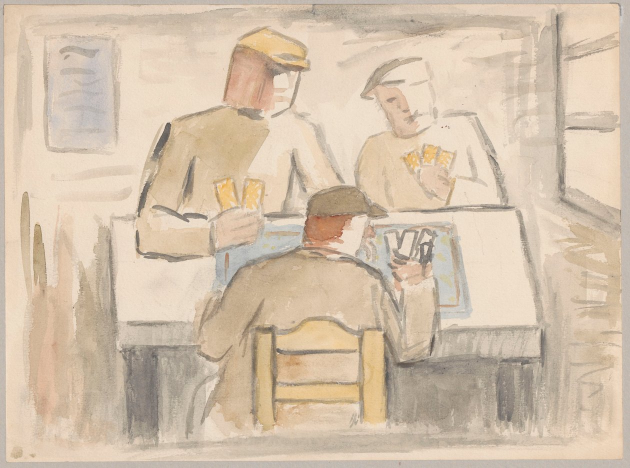 Ceux qui jouent aux cartes - Tadeusz Makowski