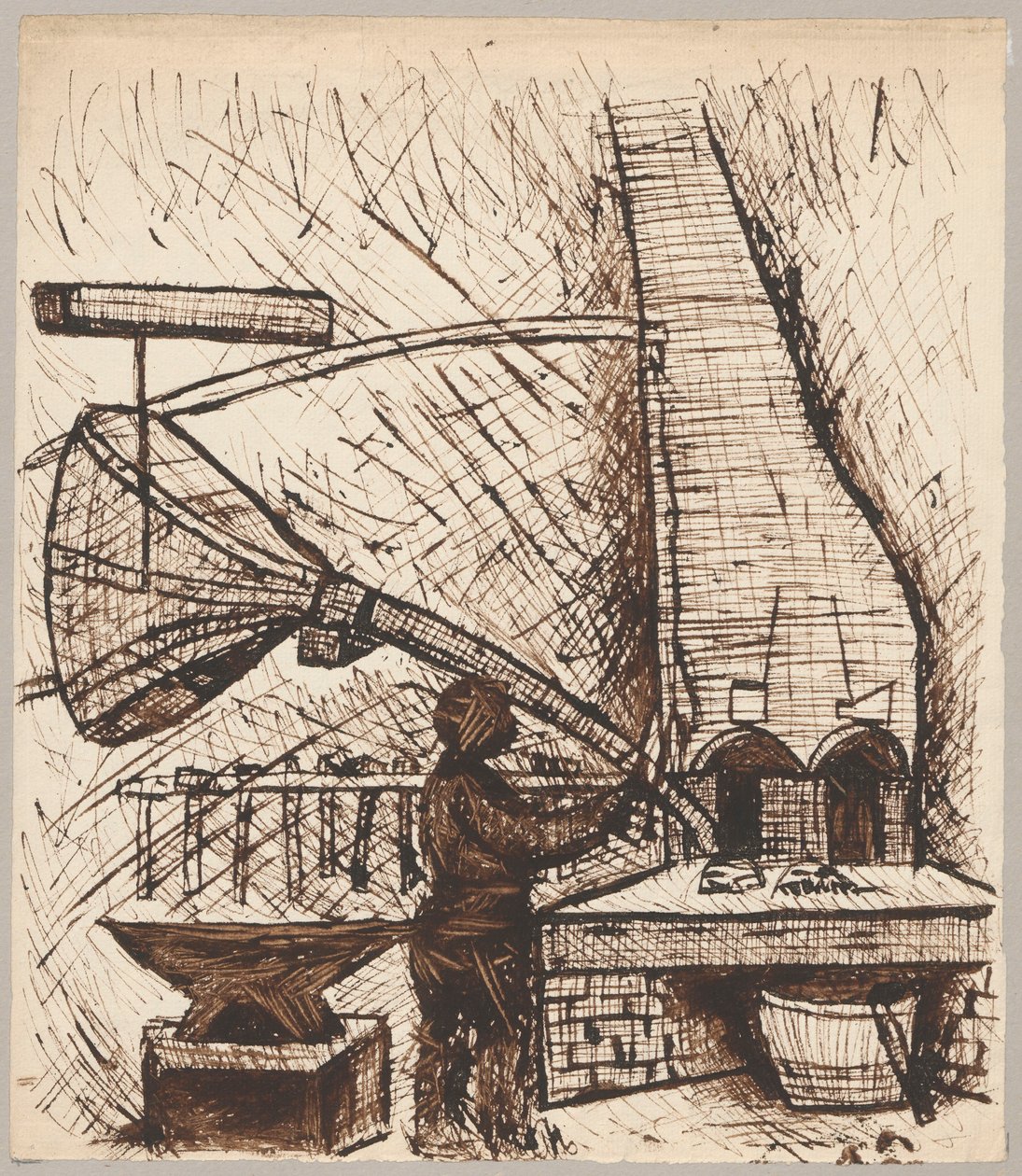 Forgeron près du four - Tadeusz Makowski