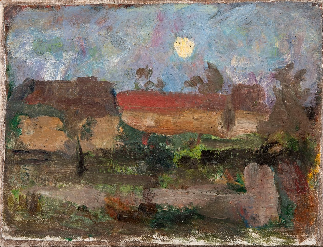 Lune au-dessus du village - Tadeusz Makowski