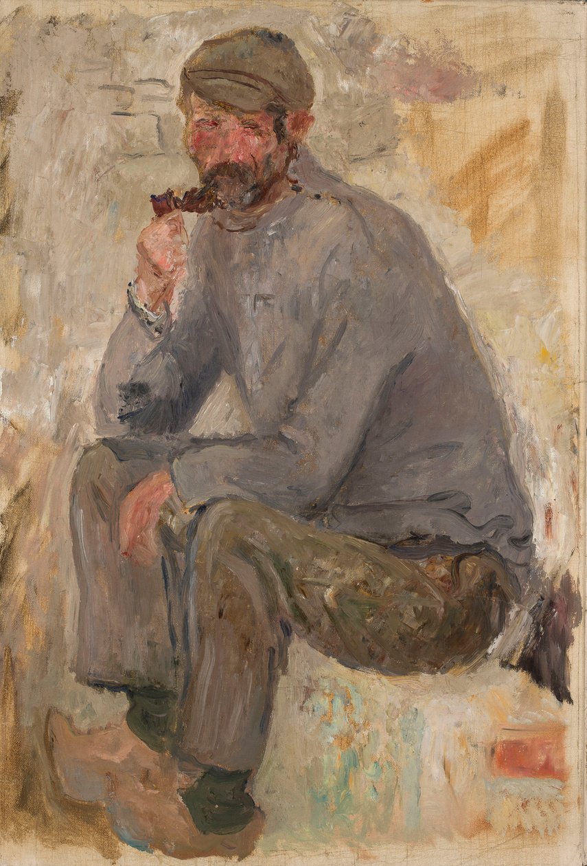 Un pêcheur assis, une pipe à la bouche - Tadeusz Makowski