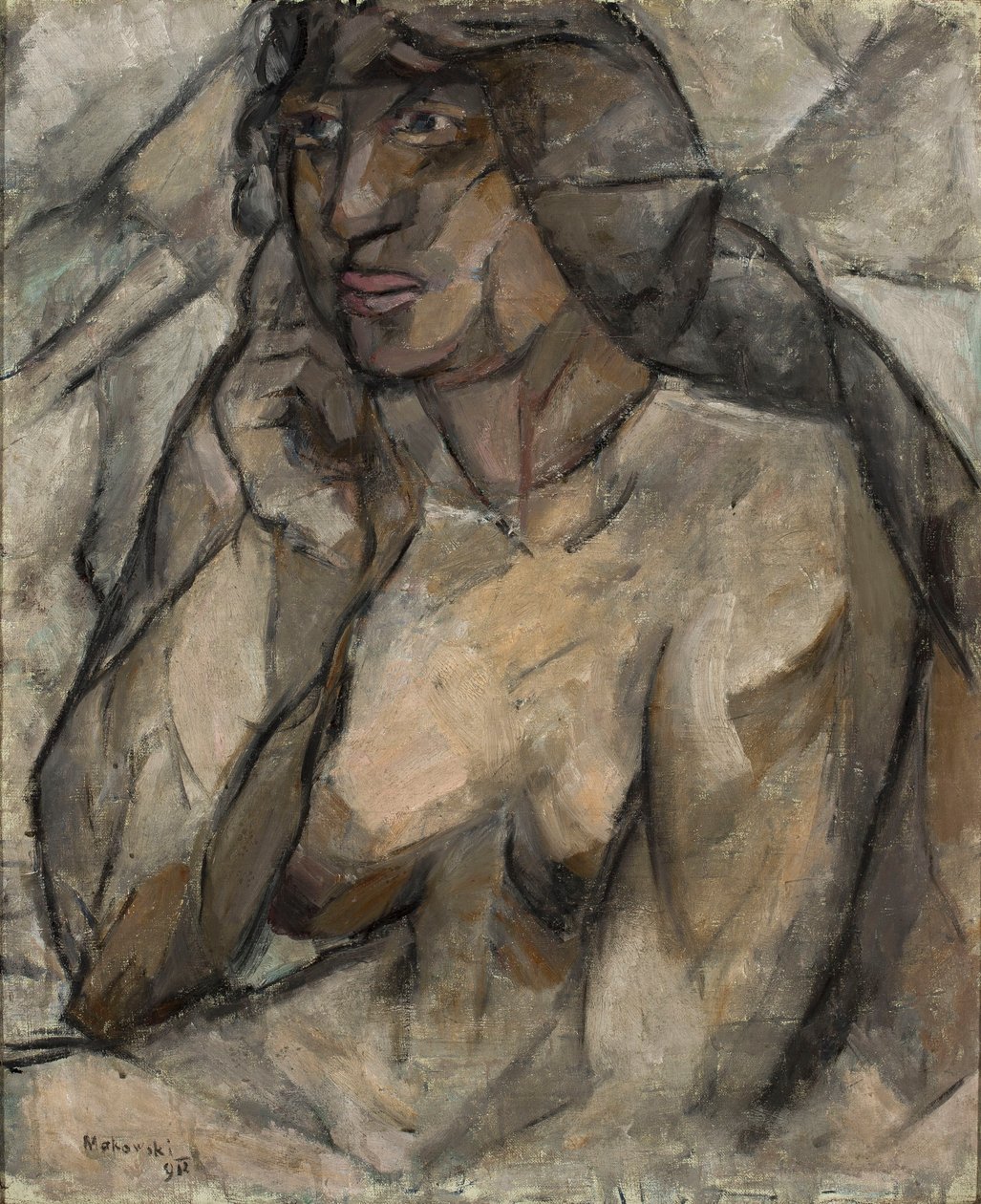 Étude de nu (demi-nu féminin) - Tadeusz Makowski