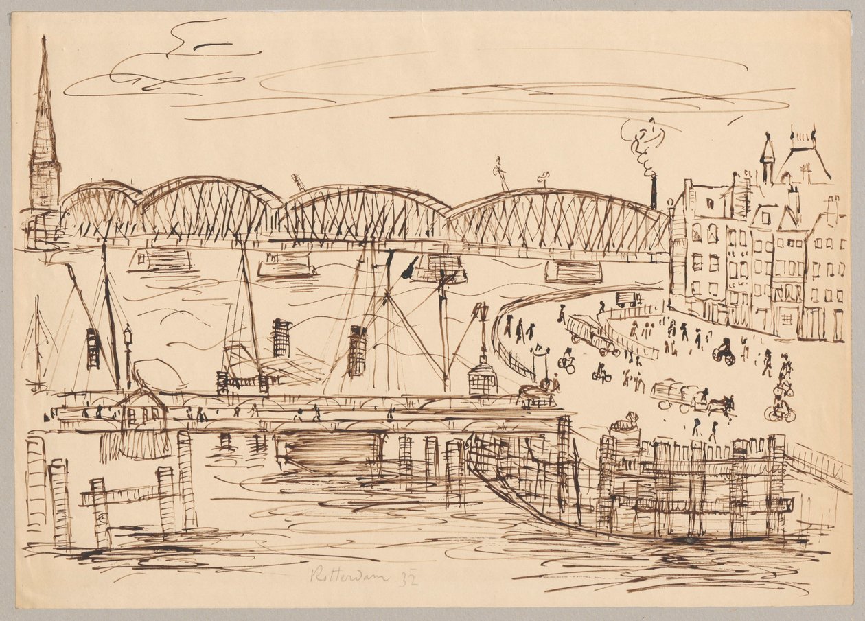 Vue de Rotterdam - Tadeusz Makowski