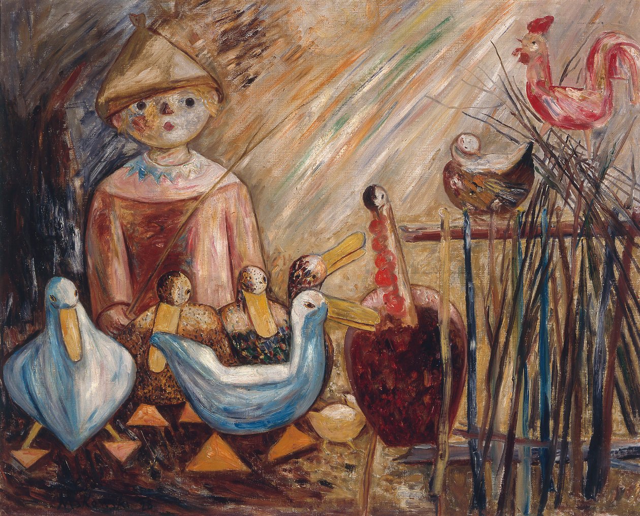 Une cour de ferme - Tadeusz Makowski