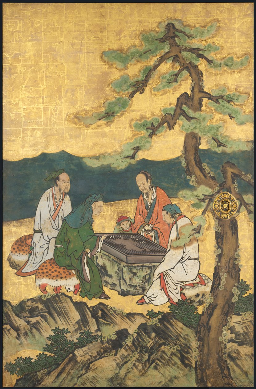Une partie de Go, des Quatre Accomplissements, début du XVIIe siècle - Takanobu Kano