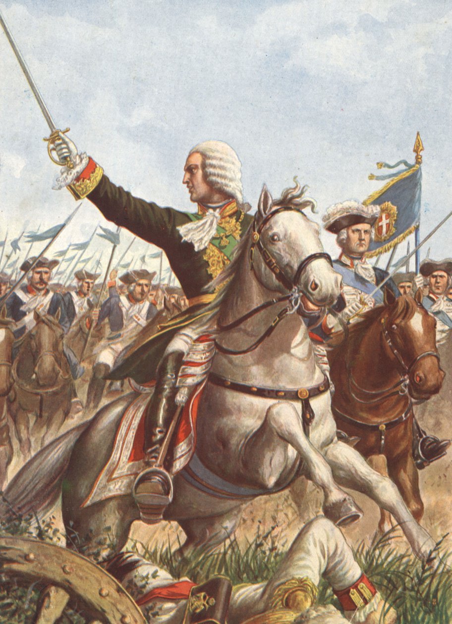 Charles Emmanuel III à la bataille de Guastalla en 1734 - Tancredi Scarpelli