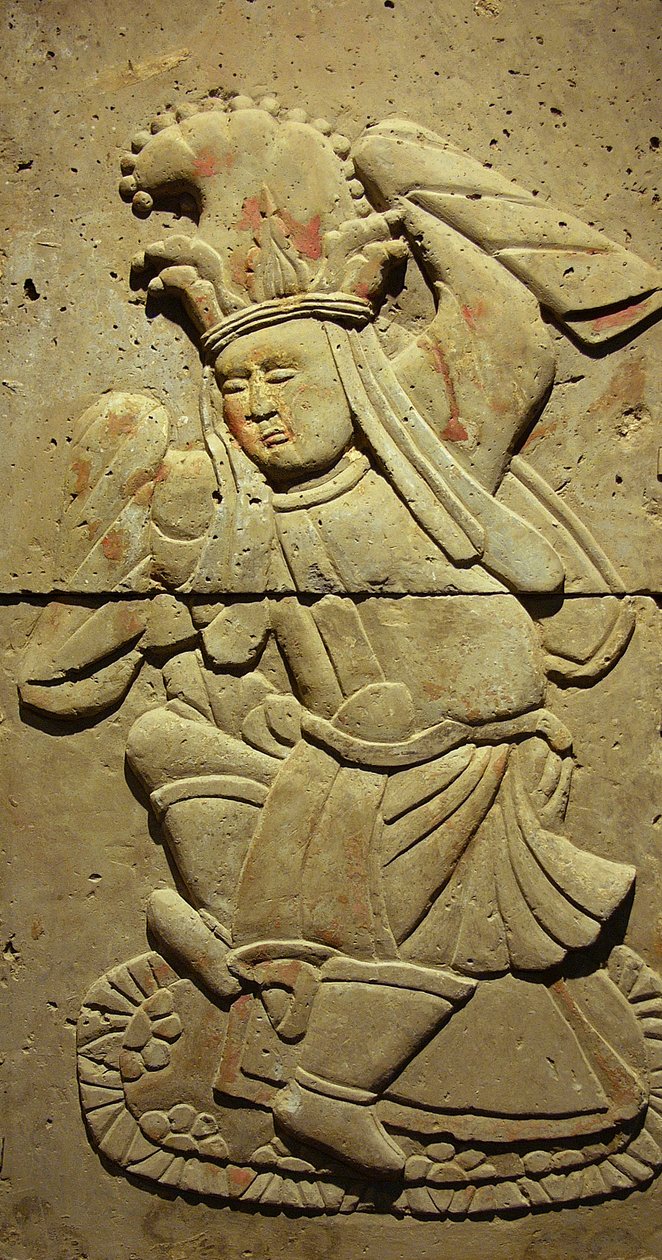 Stèle représentant un musicien - Tang Dynasty Chinese School