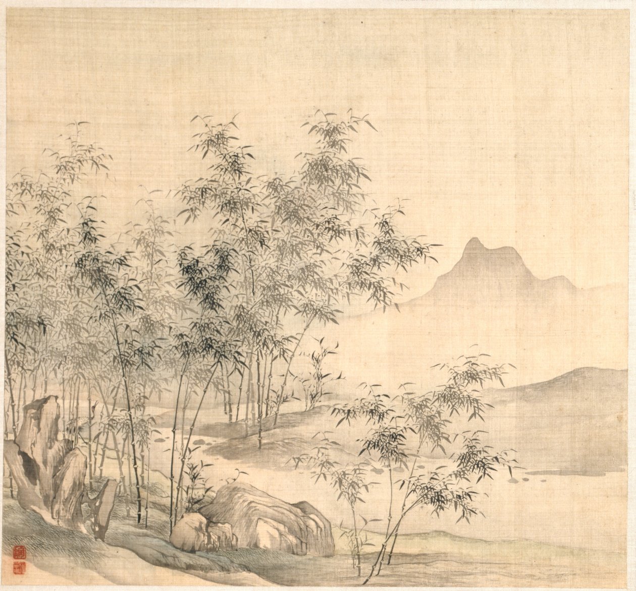Une grue solitaire dans le bosquet de bambous, début des années 1600 - Tao Hong