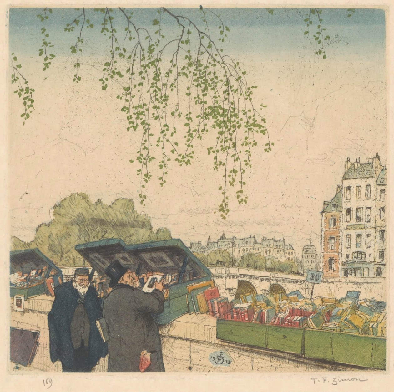 Libraire sur un quai à Paris - Tavík František Šimon (signed by artist)