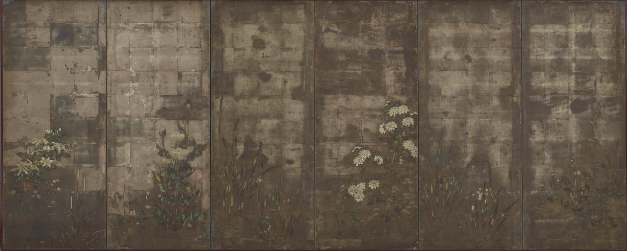 Fleurs des saisons, écrans (six panneaux), 1600-30 - Tawaraya Sotatsu