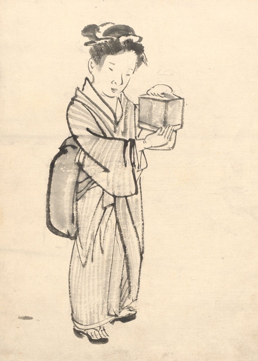 Fille tenant une cage à grillons - Tawaraya Sōri