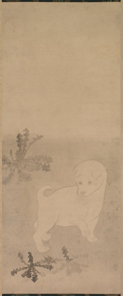 Chiot avec des pissenlits, 1600-1640 - Tawaraya Sotatsu