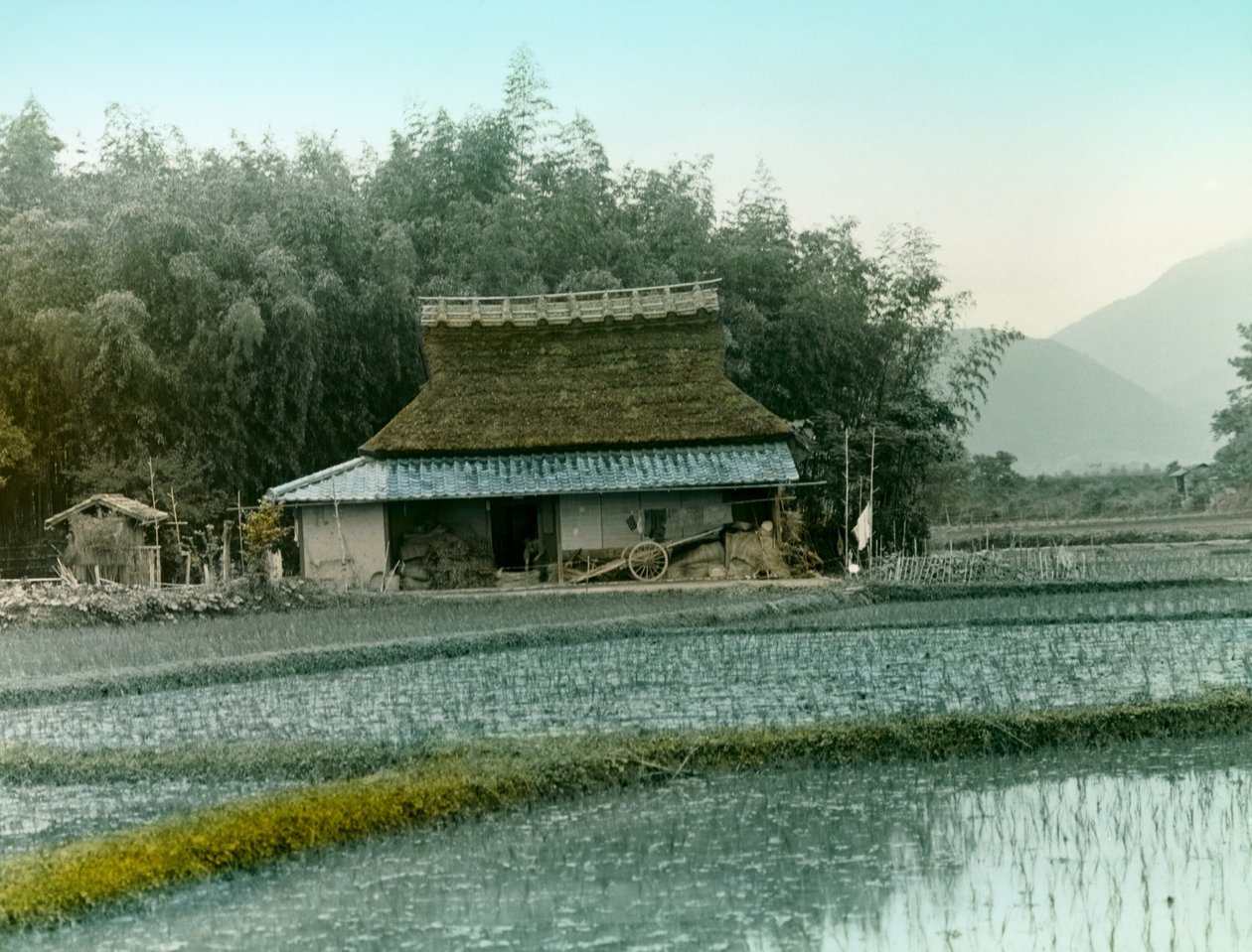 Maison de paysan au Japon, vers 1900 - 1915 (photographie) - Teijiro Takagi