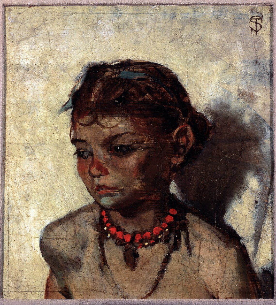 Jeune fille au collier de corail - Telemaco Signorini