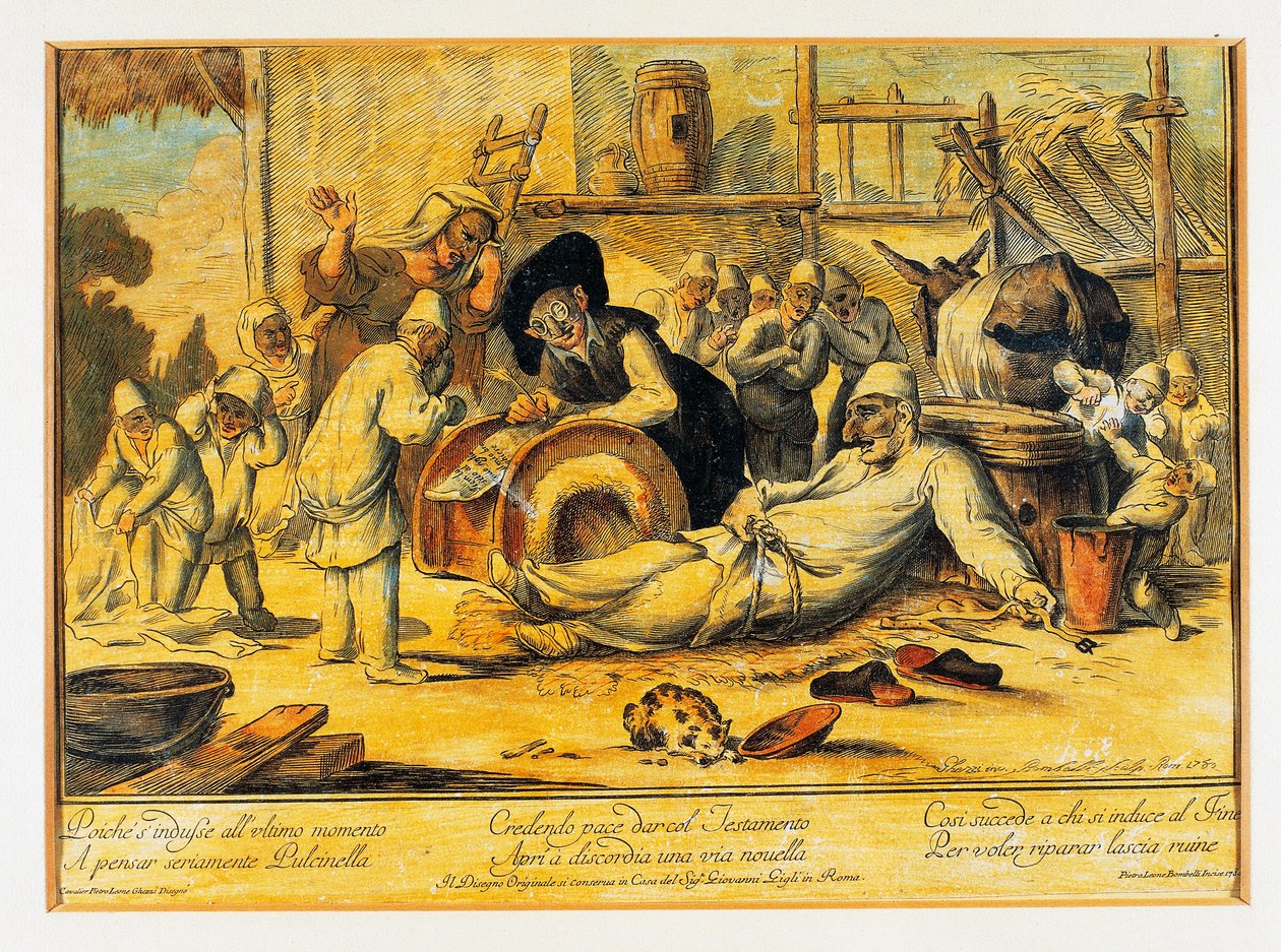 Pulcinella faisant son testament - Blaise Nicolas Le Sueur