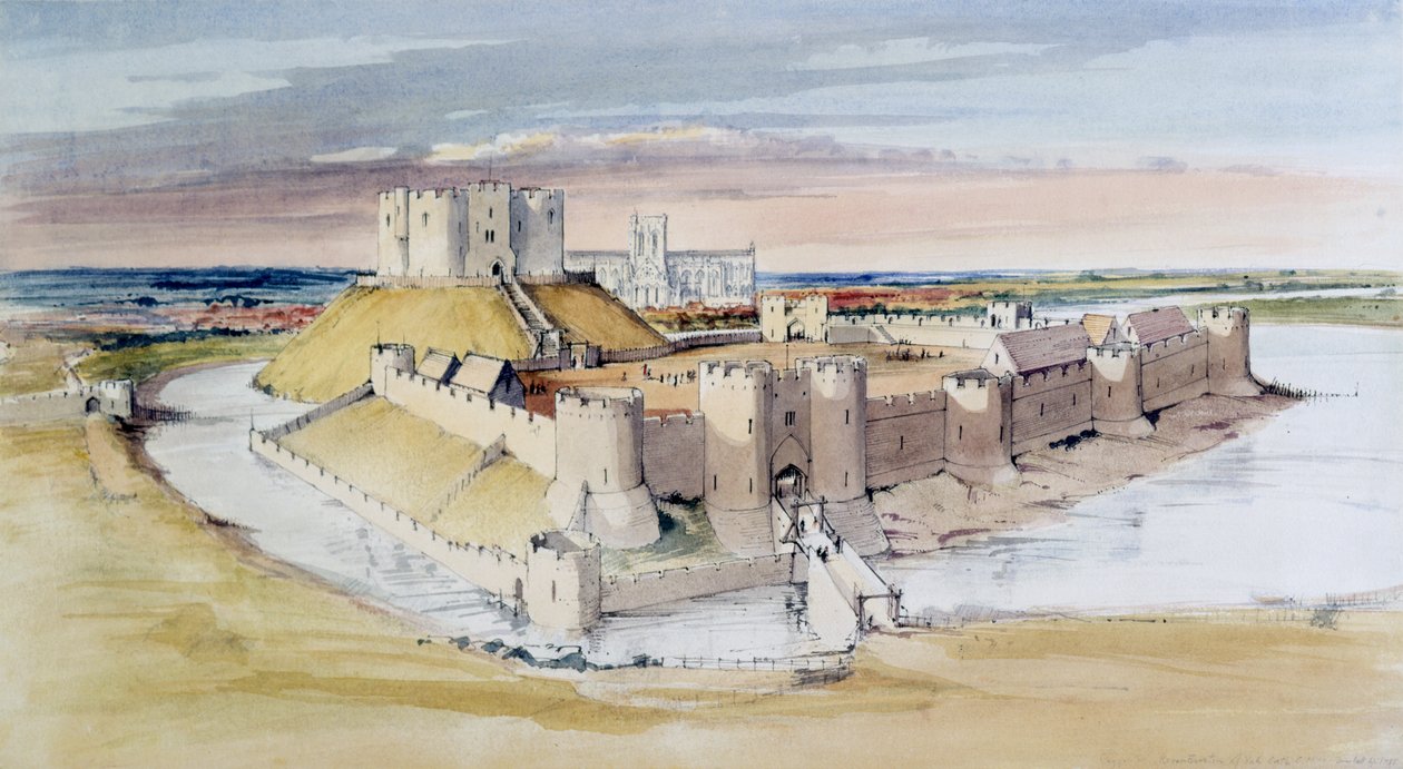 Illustration du château de York, North Yorkshire, tel qu