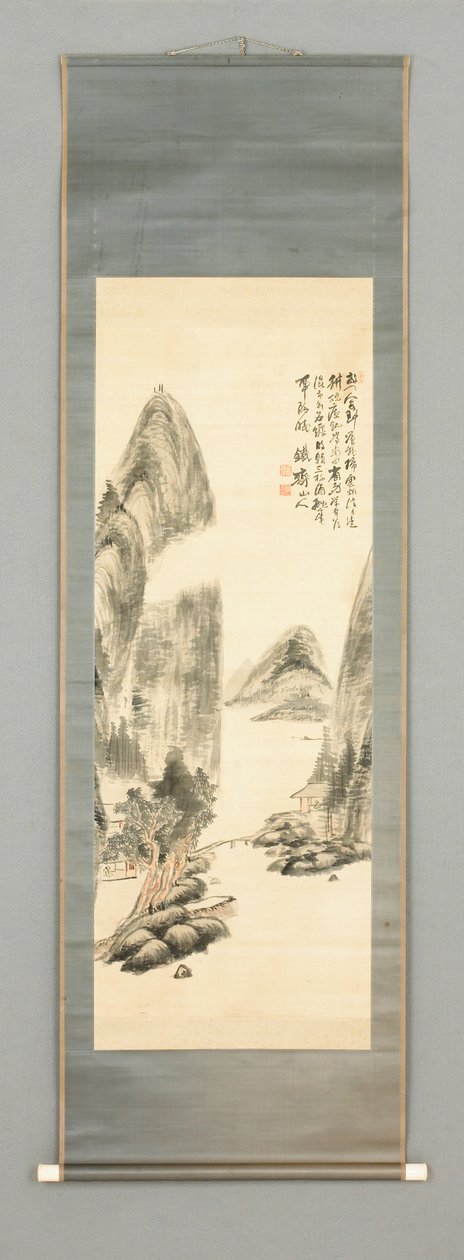 Paysage, vers 1860 (encre et couleur sur soie) - Tessai Tomioka