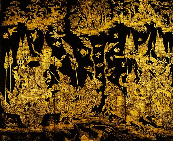 Épisode du Ramakien (détail) - Thai School