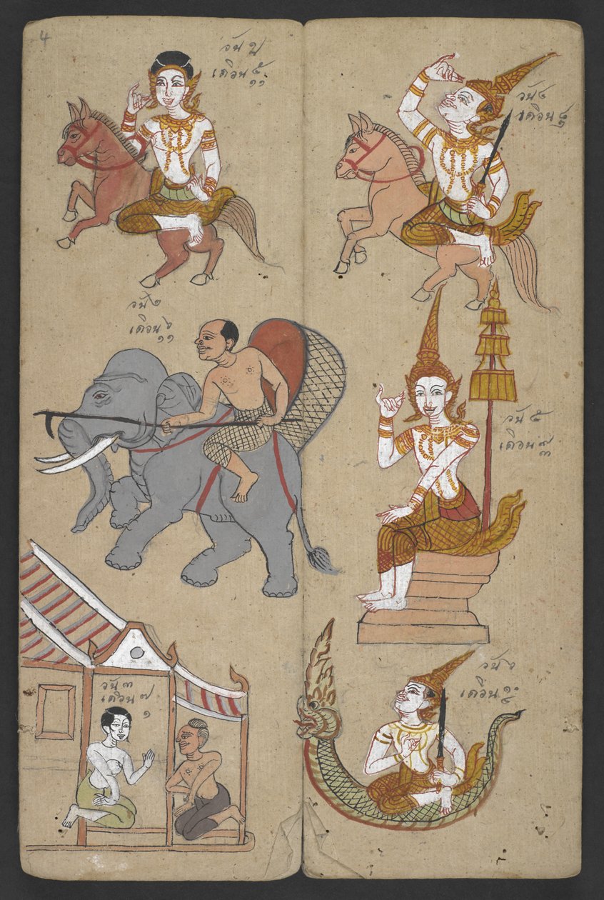 Or 16455 f.4r, Animaux du Zodiaque, de Phrommachat - Thai School