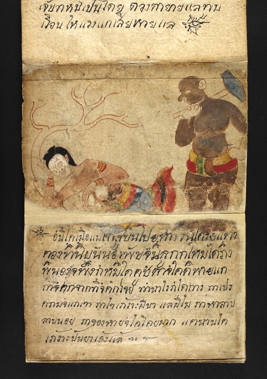 Satra sur la divination et les conseils pour une vie heureuse et saine (livre plié en papier) - Thai School