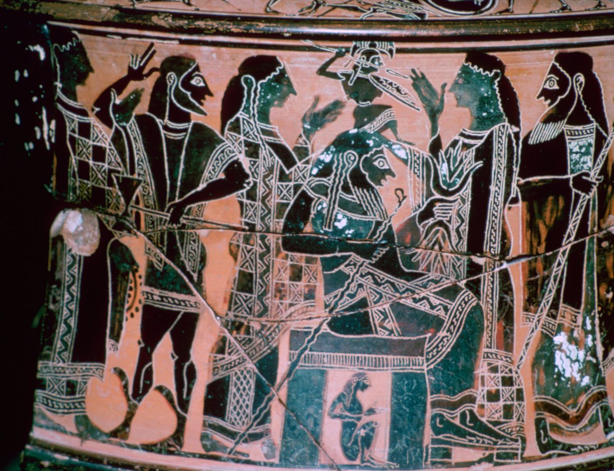 Amphore à figures noires représentant la naissance d
