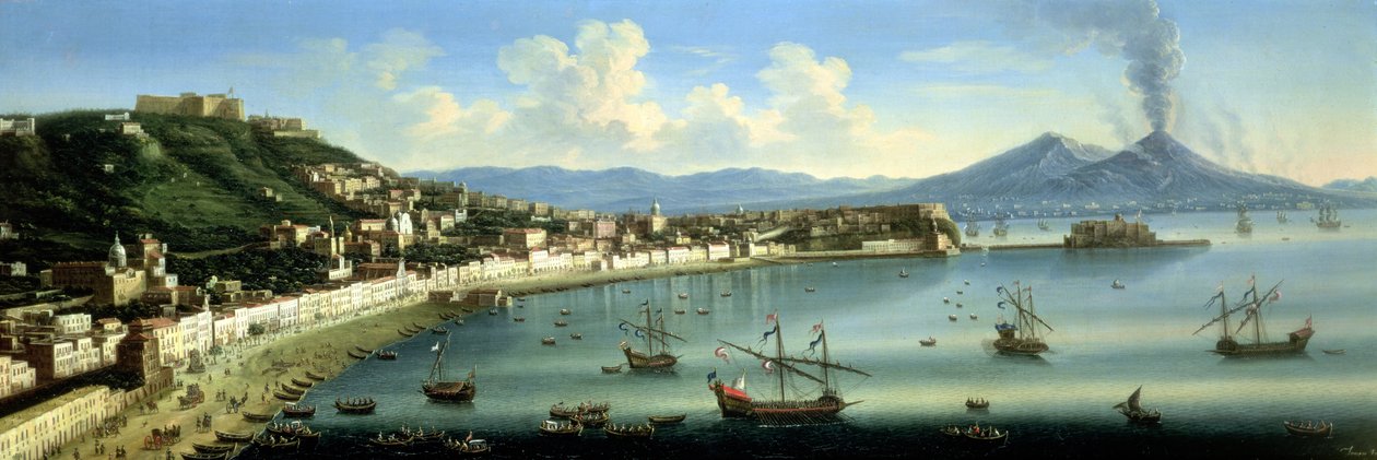 Naples, depuis les hauteurs de Posillipo avec le Vésuve au loin, 1740 - The Metropolitan Master