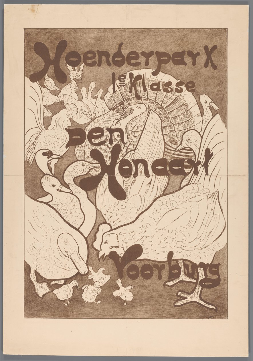 Affiche pour le Hoenderpark 1ère classe Den Honaart Voorburg - Theo van Hoytema (possibly)