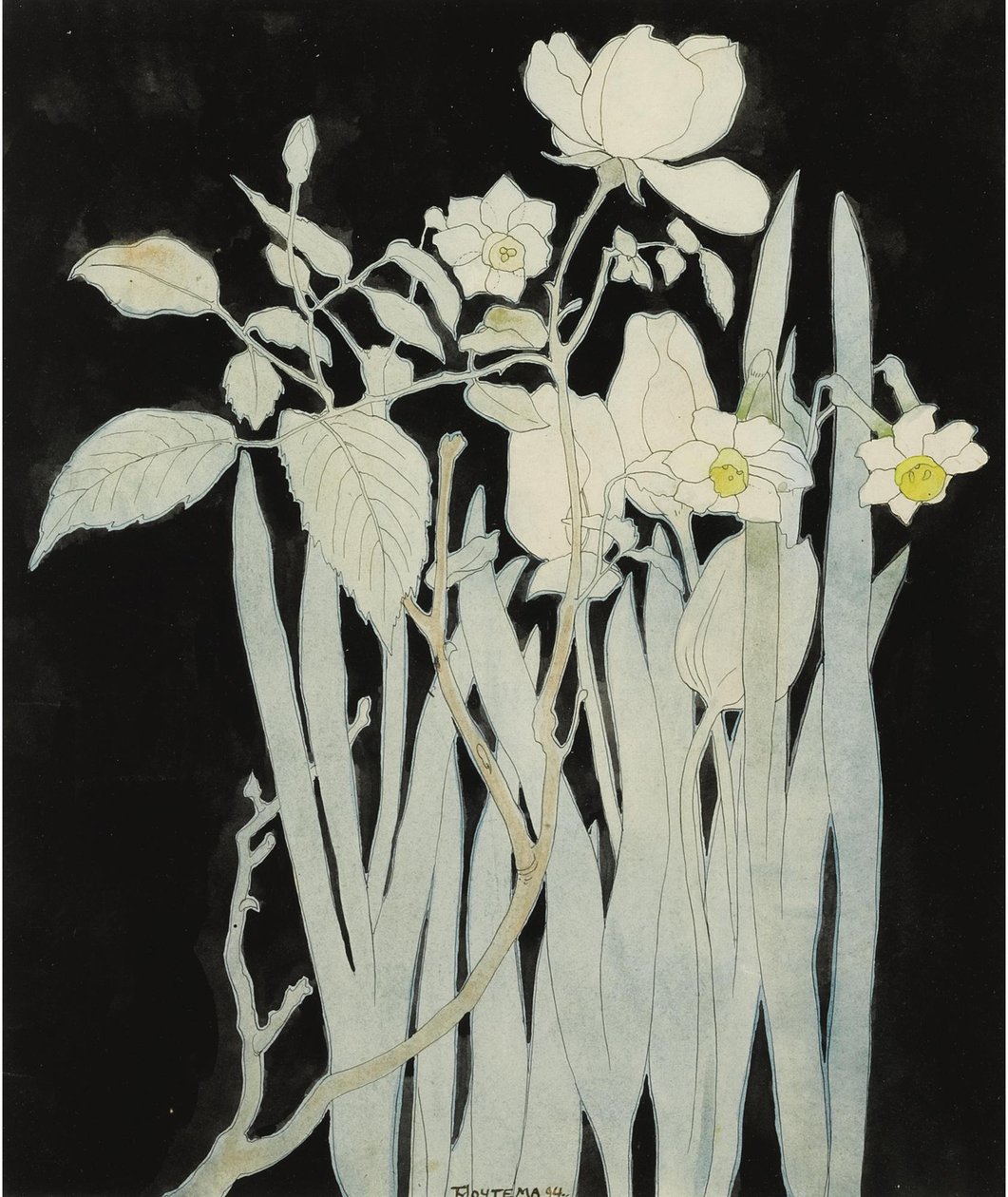 Jonquilles et roses - Theo van Hoytema