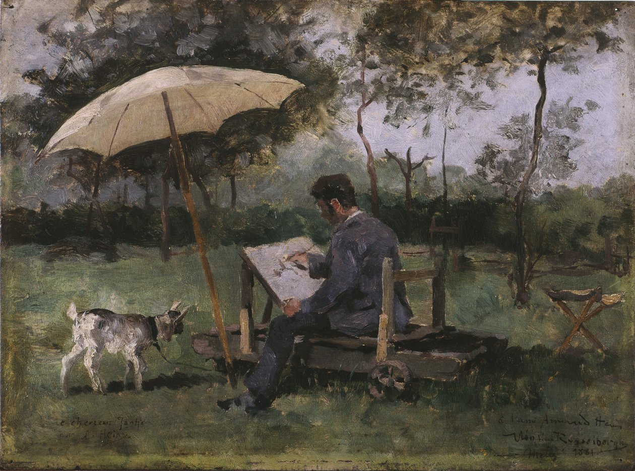 Armand Heins peignant - Théo van Rysselberghe