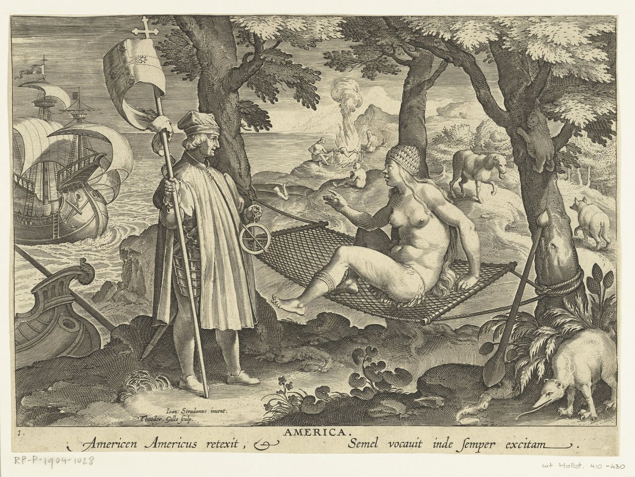 Amerigo Vespucci débarque en Amérique - Theodoor Galle