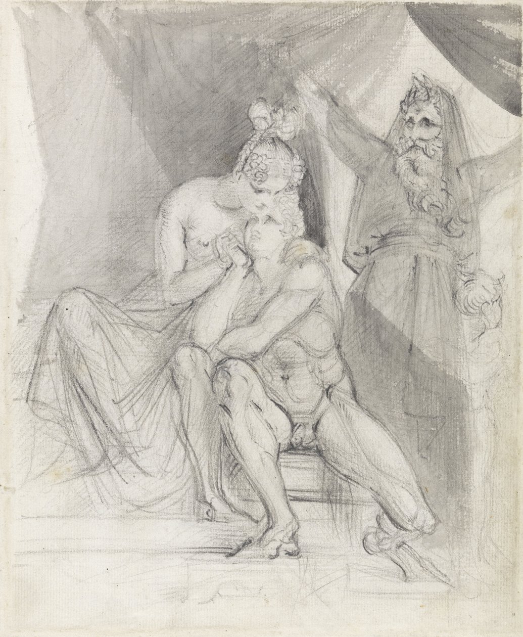 Prospero regardant Ferdinand et Miranda, c.1840 - Theodor M. von Holst