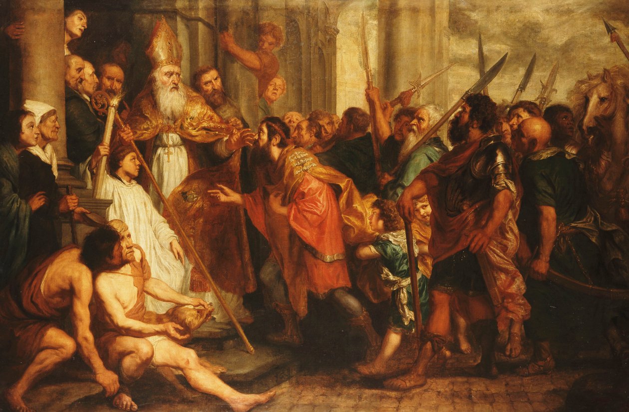 Saint Ambroise, évêque de Milan, refusant l