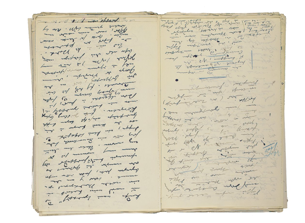 Brouillons manuscrits autographes pour des articles sur la vie et la société berlinoises, avec un fragment d