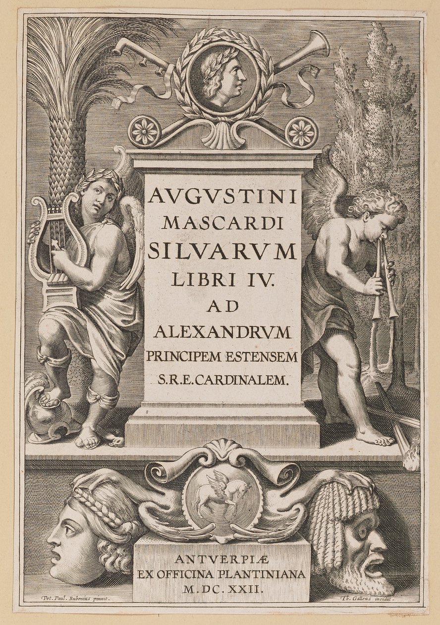 Page de titre pour Agostino Mascardi, Silvarium Libri IV - Theodor Galle after Sir Peter Paul Rubens