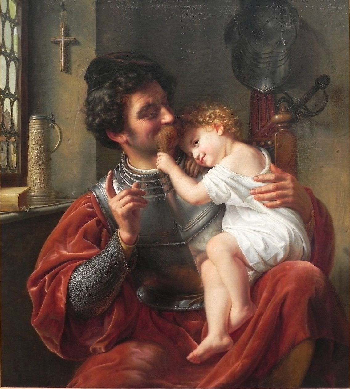 French : Le guerrier et son enfant The Warrior and His Child - Theodor Hildebrandt
