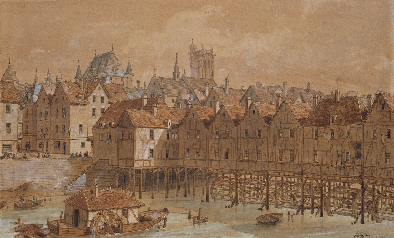 Le Grand Châtelet et le Pont aux Meuniers - Theodor Josef Hubert Hoffbauer